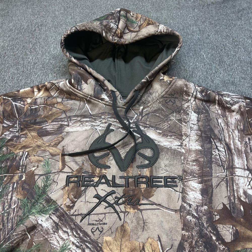 Realtree Xtra Camo Hoodie Mens 3XL Embroidered Logo Performance Sweatshirt